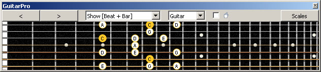 GuitarPro6 6G3G1:6E4E1 C pentatonic major scale 313131 sweep pattern